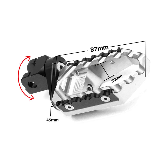 Fit Ducati 749 848 1098 1198 Front Touring 25mm Adjustable Foot Pegs - MC Motoparts