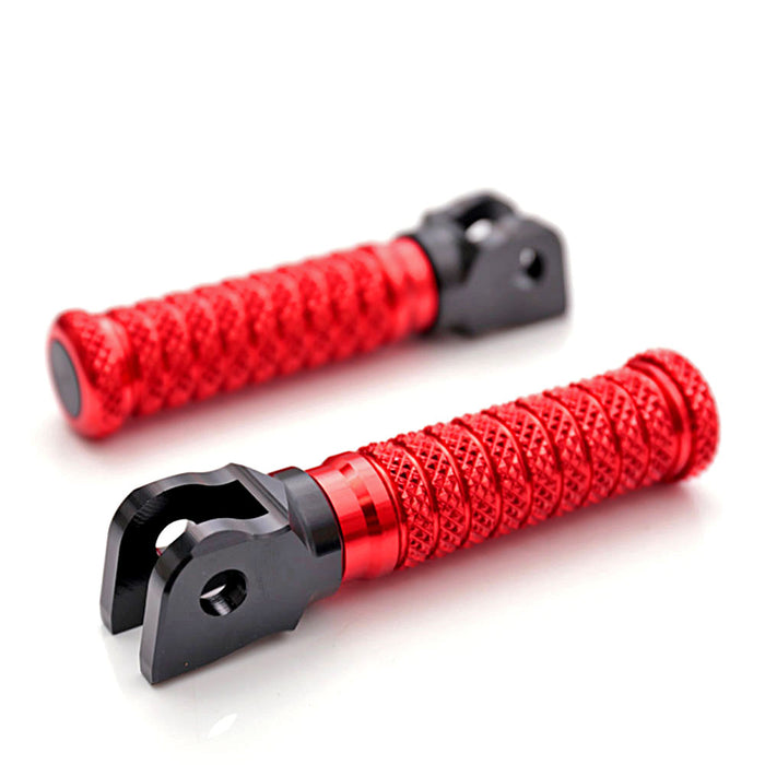 Front view of MC Motoparts standard foot pegs for Ducati Monster 600, 821, S2R, S4R models, showing durable metal construction.