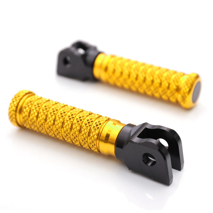 Front view of MC Motoparts standard pole foot pegs for Honda CB1000R, CB500X, and CB600F motorcycles, showcasing durable metal design.