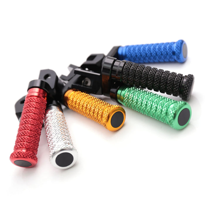 Front view of MC Motoparts 25mm extension foot pegs for Honda CBR300R, CBR500R, and CBR600 motorcycle, with adjustable pole design.