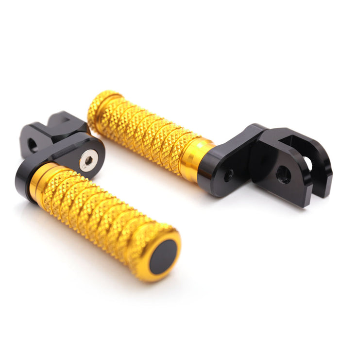 Honda VTR1000 XL1000 Monkey Z125 25mm adjustable extension foot pegs by MC Motoparts, front view showing metal foot peg and mounting hardware.