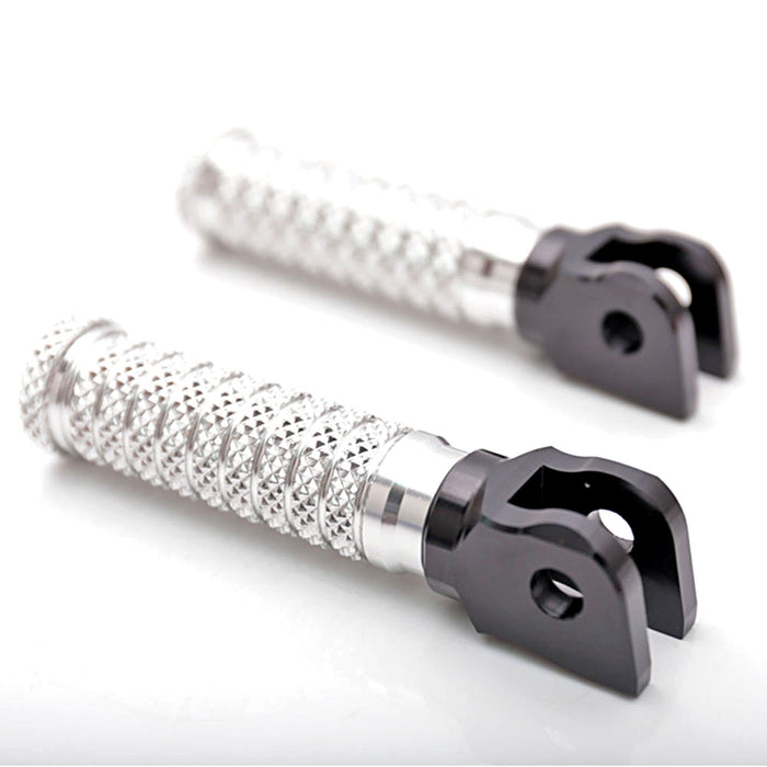 Front standard foot pegs for MV Agusta Brutale 1078RR 750 910 by MC Motoparts, showing metal footrest surfaces and mounting points.