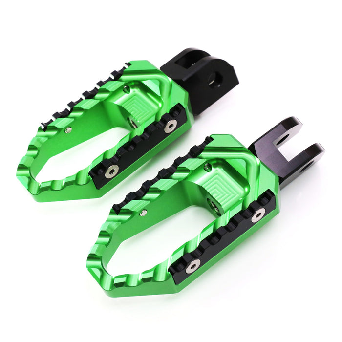 Suzuki DL1000 DL650 SV650 touring foot pegs by MC Motoparts, front view, black standard motorcycle foot pegs for comfortable riding.