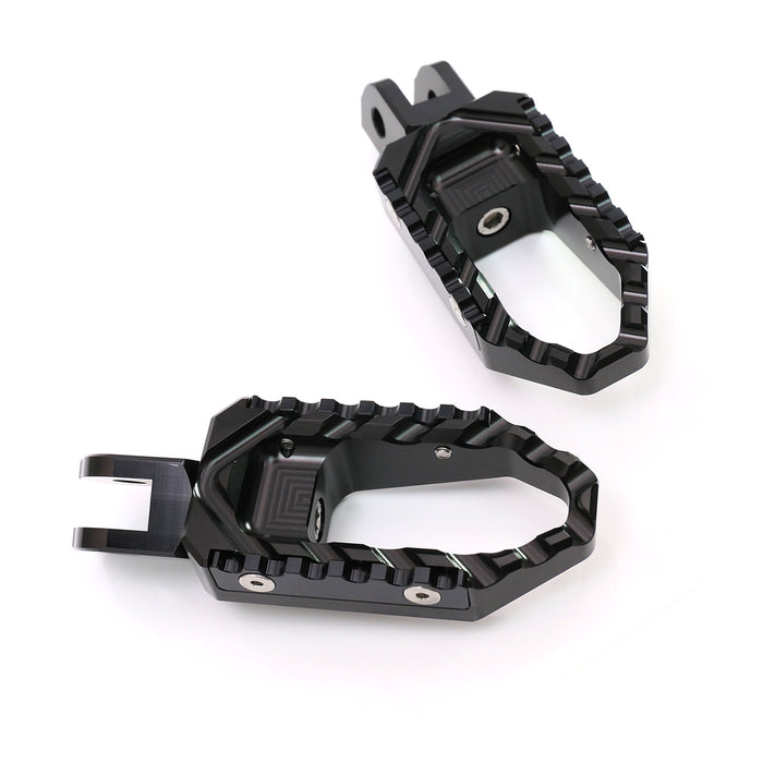 Triumph Scrambler Speed Triple 955i MC Motoparts touring front foot pegs, standard black metal motorcycle foot pegs with textured surface