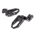 Front view of MC Motoparts 40mm extension foot pegs for Triumph Speed Triple R and Street Triple TRC touring bikes.