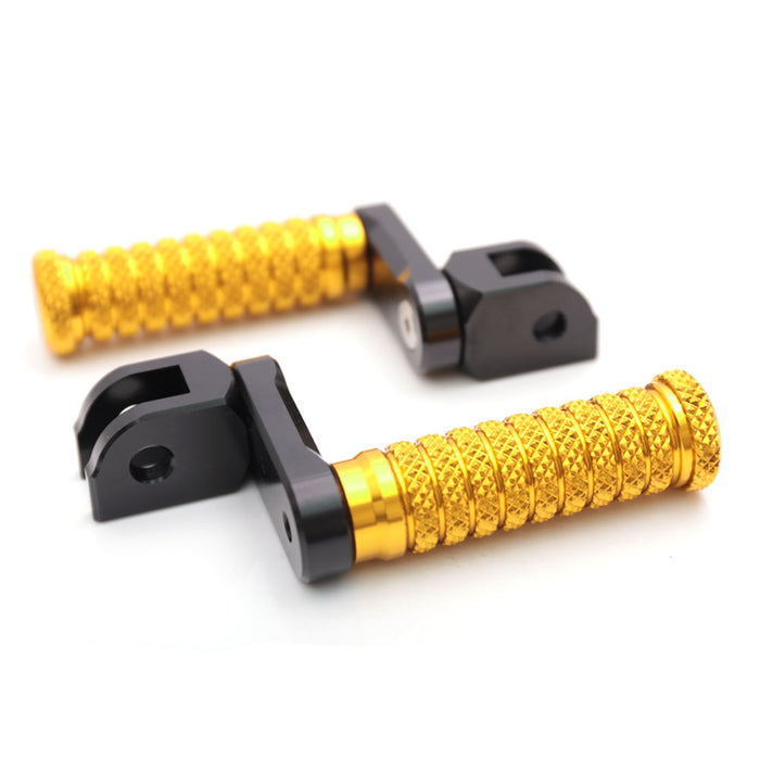 Front view of MC Motoparts 40mm extension foot pegs for Yamaha Bulldog Vmaz 1700 XJR1200 XJR1300, showing polished metal foot peg extensions.