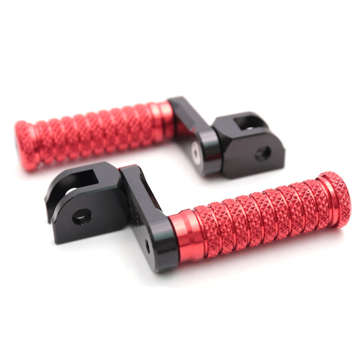 Front view of MC Motoparts 40mm extension foot pegs for Yamaha Bulldog Vmaz 1700, XJR1200, XJR1300 motorcycle lowering pole.