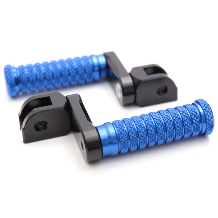 Front view of MC Motoparts 40mm extension foot pegs for Yamaha Bulldog Vmaz 1700, XJR1200, XJR1300 motorcycle.