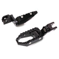 MC Motoparts 40mm extension foot pegs for Yamaha XJR1300, XSR900, TDM850, and TRC touring motorcycle, front view with black finish.
