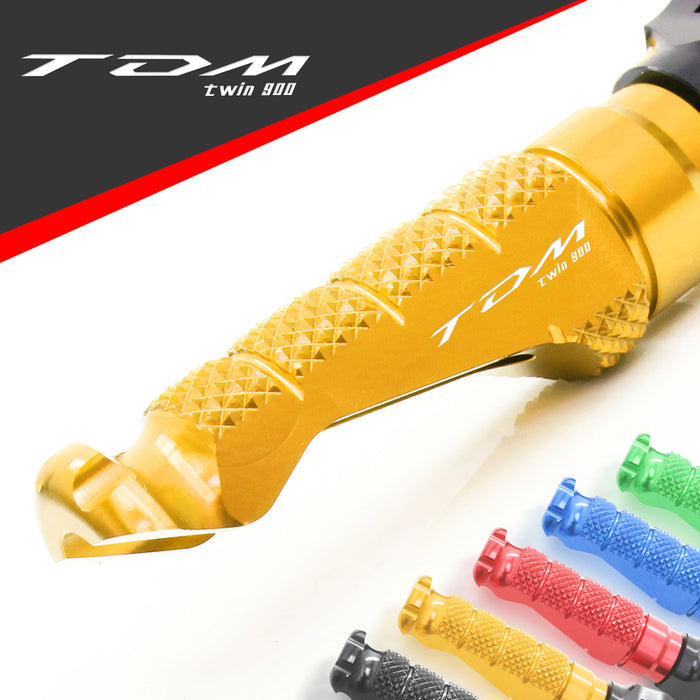 Yamaha TDM 900 02-13 engraved front rider Gold Foot Pegs