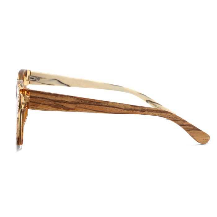 Handmade Bamboo Faux Woodgrain Sunglasses - YOGAZ