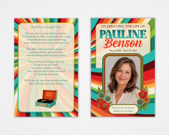 Her Music Plays On — Funeral Program Template