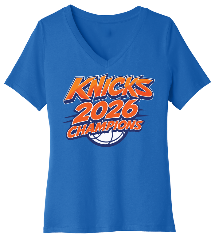 KNICKS CHAMPION WOMEN'S V-NECK TSHIRT