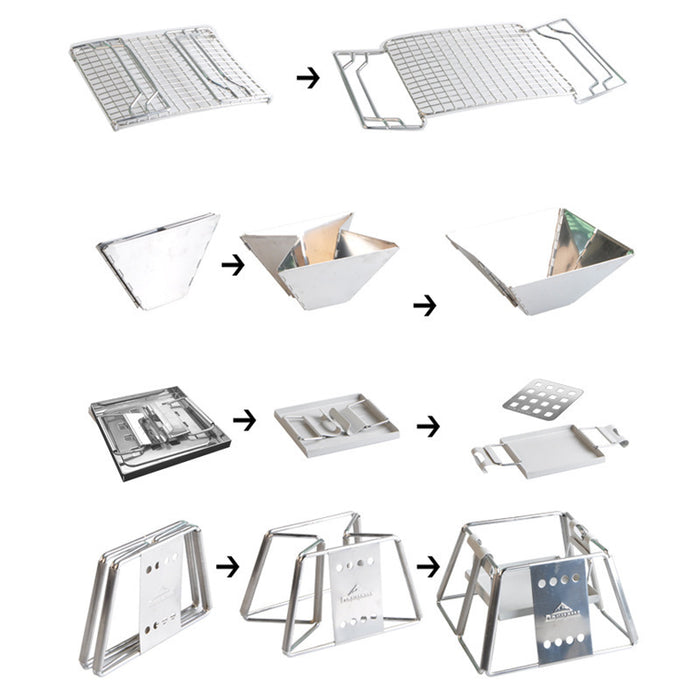 Barbecue Portable Pliable Acier Inoxydable Grille Antiadhésive - Camp de Base Farzen