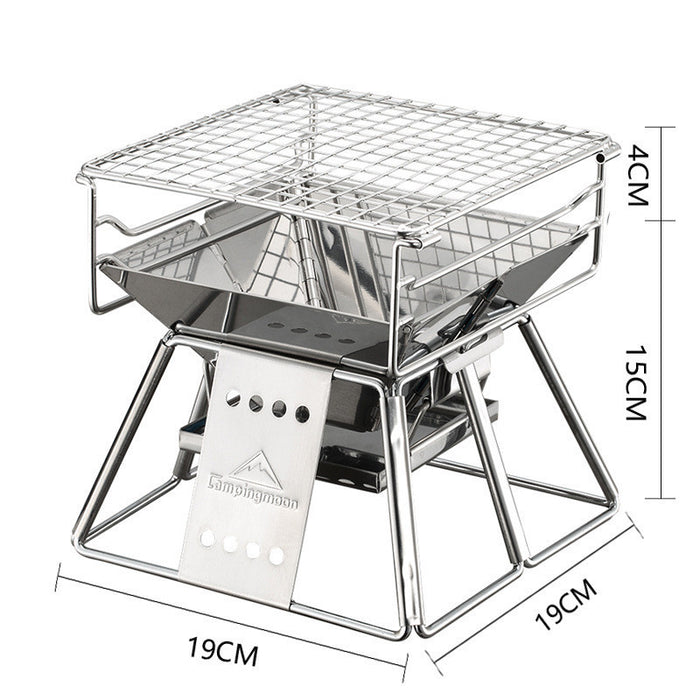 Barbecue Portable Pliable Acier Inoxydable Grille Antiadhésive - Camp de Base Farzen