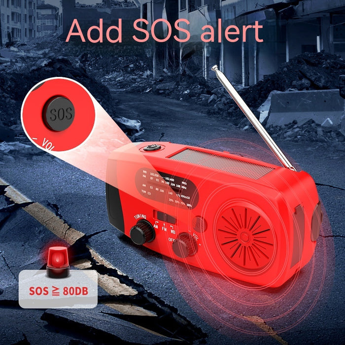 Radio d'urgence portable multifonctionnelle à énergie solaire - Camp de Base Farzen