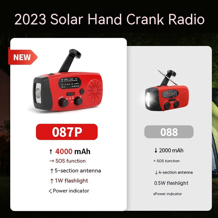 Radio d'urgence portable multifonctionnelle à énergie solaire - Camp de Base Farzen