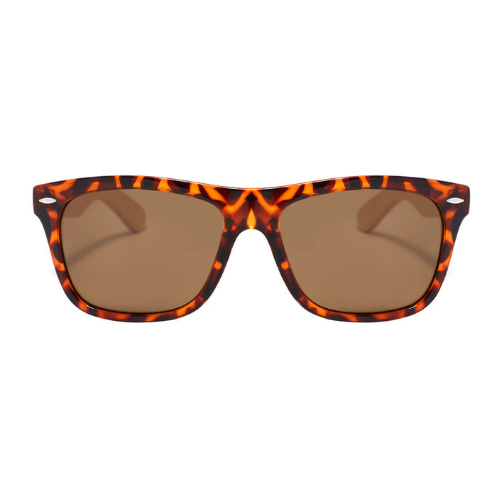 Real Bamboo Wood Polarized Sunglasses with Metal Arms - UV400 Cat 3 Lenses - YOGAZ