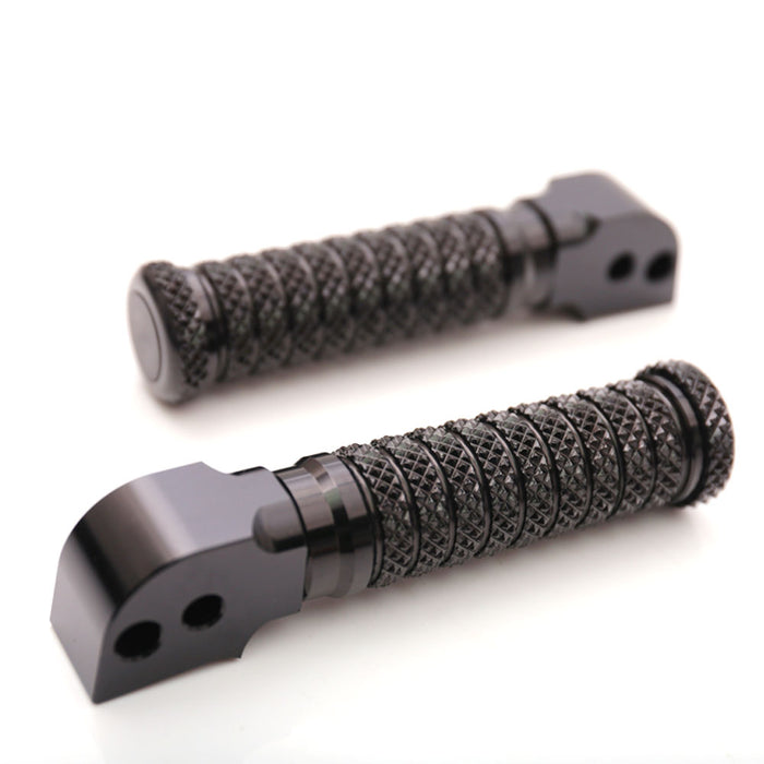 Rear black MC Motoparts foot pegs for BMW R1200R, F800R, and C600S motorcycles, featuring a sturdy standard design.