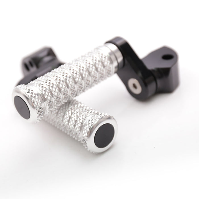 Black 25mm adjustable rear foot pegs for Ducati 1199 1299 Panigale, MC Motoparts, featuring durable metal extension poles.
