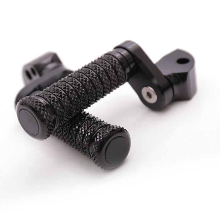 Black 25mm adjustable rear foot pegs for Ducati 1199 1299 Panigale, made by MC Motoparts, with extension pole design.