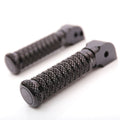 Ducati Panigale rear standard foot pegs by MC Motoparts, black metal motorcycle foot pegs for rear rider footrest.