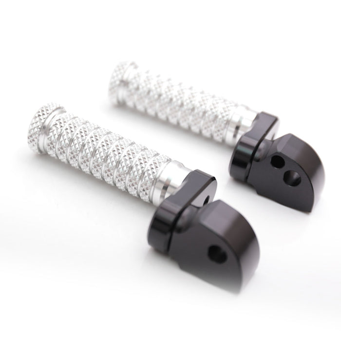 Black 25mm extension foot pegs for Harley Davidson Sportster Iron Dyna, adjustable rear foot pegs by MC Motoparts.