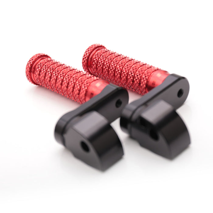 Rear 40mm adjustable extension foot pegs for Harley Davidson Sportster Iron Dyna, black MC Motoparts motorcycle foot pegs.