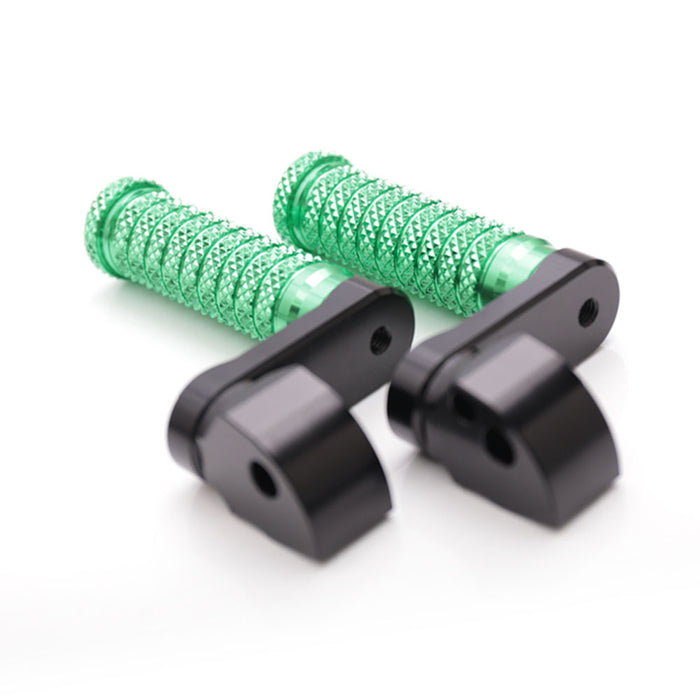 Black 40mm adjustable extension foot pegs for Harley Davidson Sportster Iron Dyna, MC Motoparts rear foot pegs with pole design.