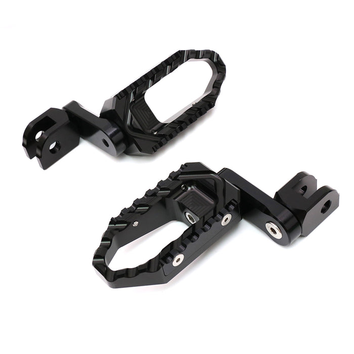 Rear 40mm extension touring foot pegs for Honda CB1100 CB500X by MC Motoparts, wide touring style with black finish.