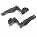 Rear 40mm adjustable extension foot pegs for Honda CBR1000RR and CBR600RR by MC Motoparts, shown in black with mounting hardware.