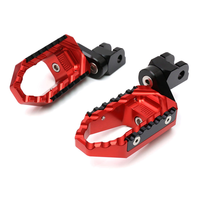 Kawasaki Z750 Z1000 rear 25mm adjustable touring wide foot pegs by MC Motoparts, with black finish and extended design.