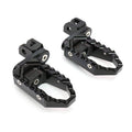 Rear 40mm adjustable touring wide foot pegs for Kawasaki Z750 Z1000, MC Motoparts extension foot pegs on black finish.