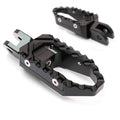 Rear MC Motoparts touring wide foot pegs for Kawasaki Z750, Z650, Z1000 motorcycles, featuring durable black finish and sturdy design.