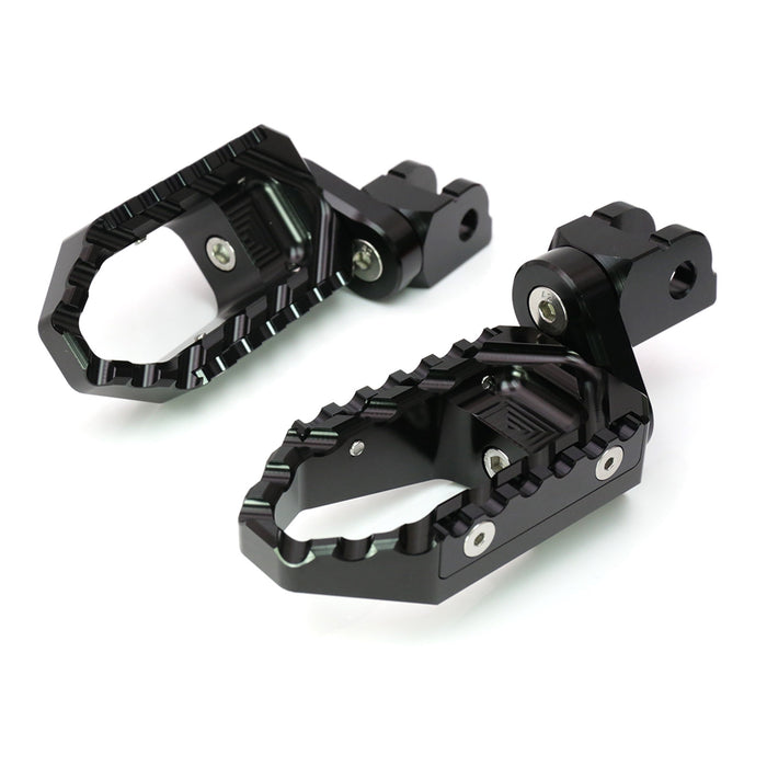 Rear 25mm extension touring foot pegs for MV Agusta Brutale 675 800, by MC Motoparts, featuring wide, adjustable design for comfort.