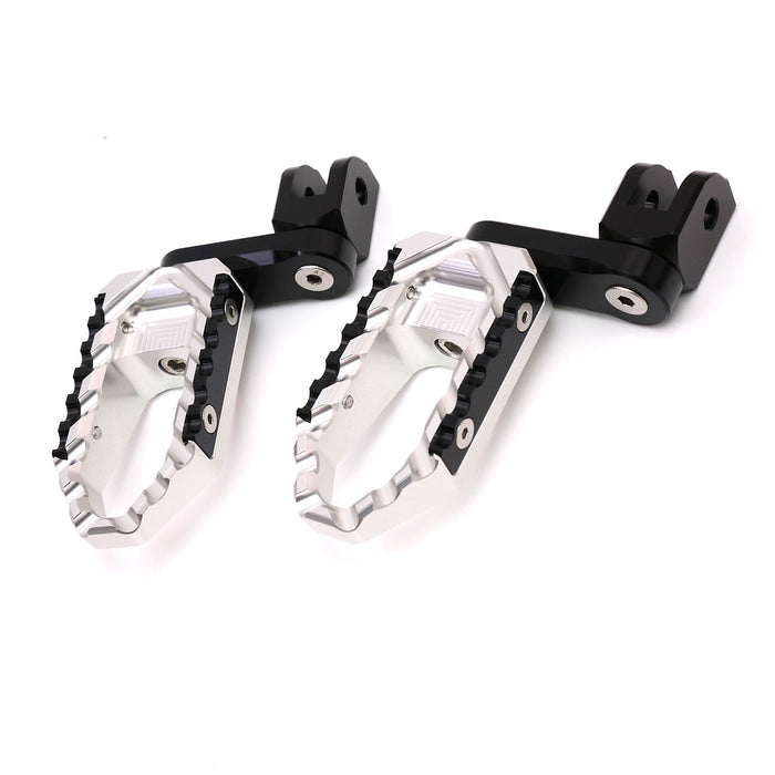 Rear 40mm adjustable touring wide foot pegs for Suzuki GSX-R 600 750 from MC Motoparts, with black finish and extended design.