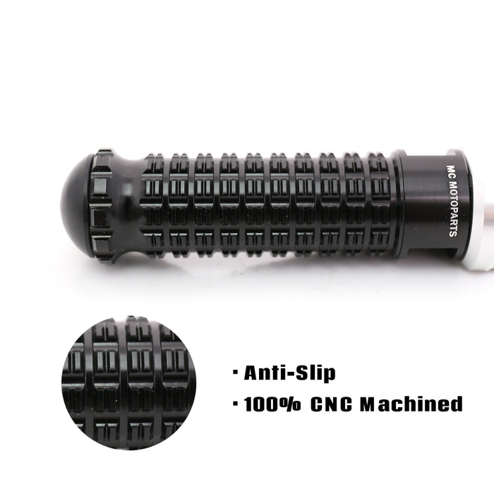 Suzuki Inazuma B-King SV650 SV1000 M-PRO rear standard foot pegs by MC Motoparts, showing close-up of metal foot peg components