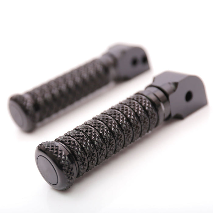 Rear MC Motoparts standard pole foot pegs for Triumph Speed Four and Speed Triple motorcycle, mounted on the bike.