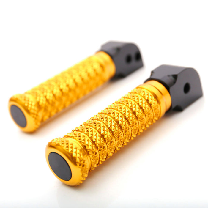 Rear MC Motoparts standard pole foot pegs for Triumph Speed Four and Speed Triple motorcycle, shown installed on bike.