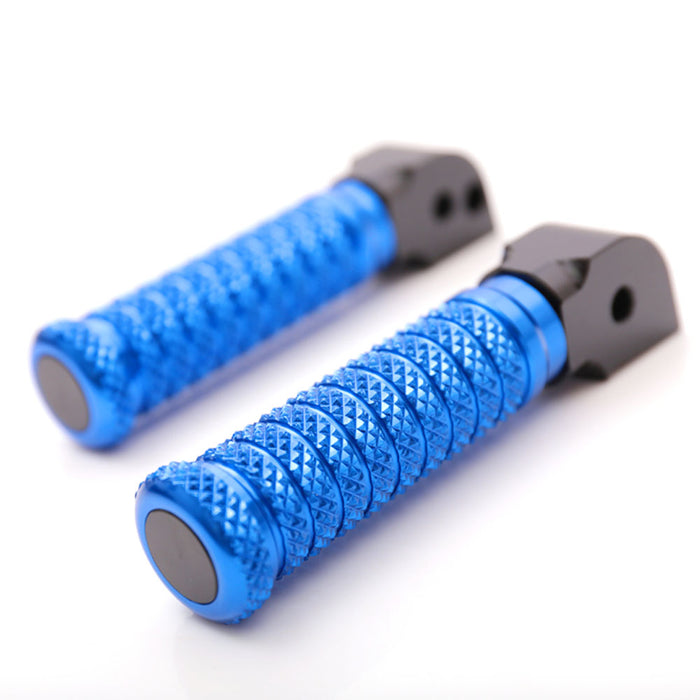 Rear MC Motoparts standard pole foot pegs for Triumph Speed Four and Speed Triple motorcycle, with black finish.