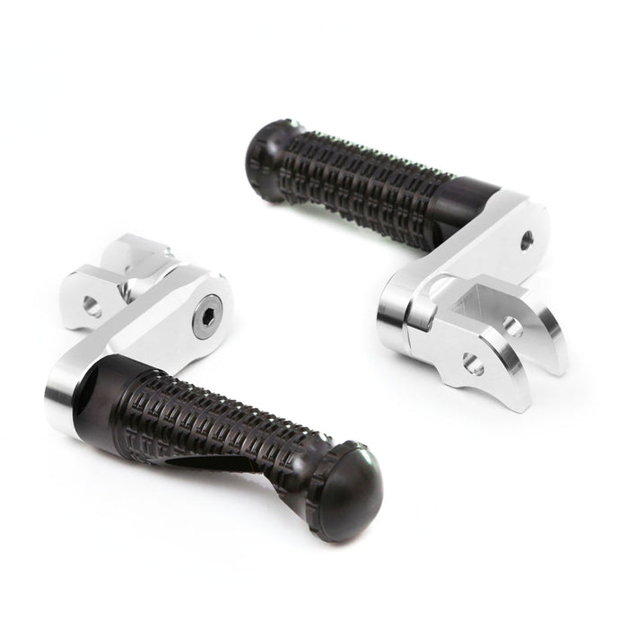 Black 40mm extension rear foot pegs for Yamaha MT-01, MT-07, and MT-10 from MC Motoparts, designed for lowering and comfort.