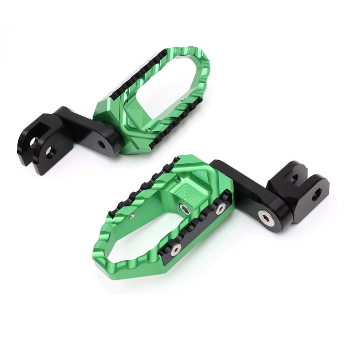 Rear 40mm extension touring foot pegs for Yamaha MT-09, MT-07, MT-10 from MC Motoparts, adjustable wide foot pegs for touring comfort.
