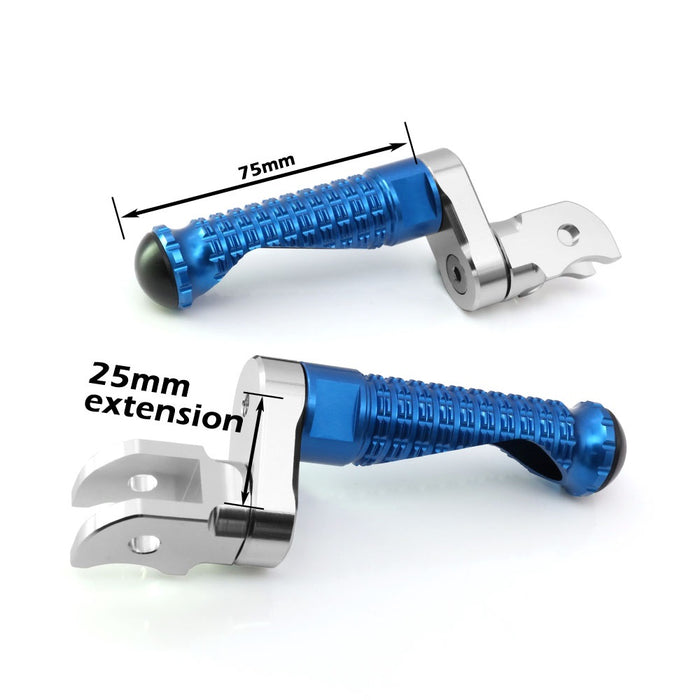 Rear 25mm adjustable M-PRO foot pegs for Yamaha XMAX TMAX 530 by MC Motoparts, featuring durable metal extension design.