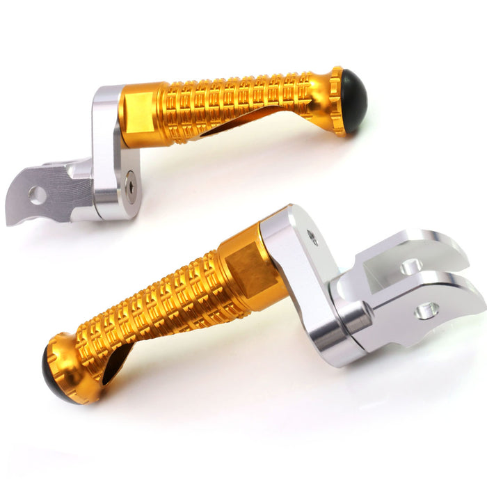 Rear 25mm extension foot pegs for Yamaha XMAX TMAX 530 by MC Motoparts, featuring adjustable design and durable metal construction.