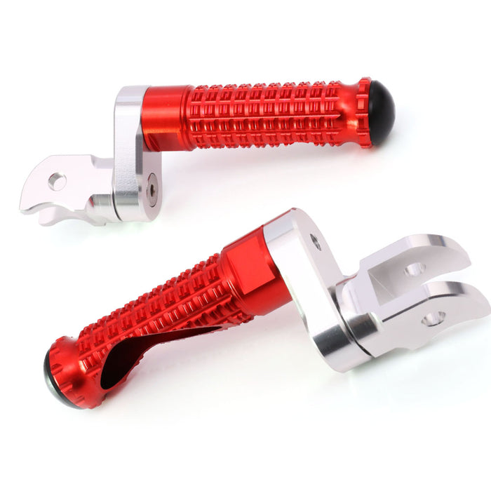 Rear 25mm extension foot pegs for Yamaha XMAX TMAX 530 by MC Motoparts, featuring adjustable M-PRO design and durable metal construction.