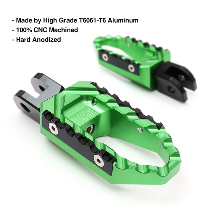Rear MC Motoparts touring wide foot pegs for Yamaha XMAX TMAX 530 TRC, standard black foot pegs with a sturdy design.