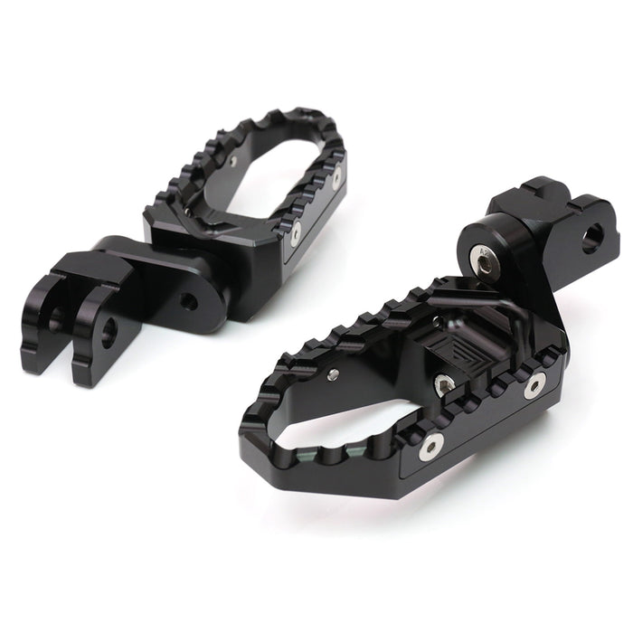 Rear 25mm extension touring foot pegs for Yamaha YZF R6 R3 R1 R25 by MC Motoparts, designed for wider, comfortable riding.