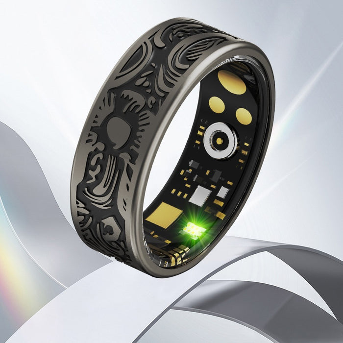 Bague intelligente de style rétro avec fréquence cardiaque et pression artérielle - Camp de Base Farzen