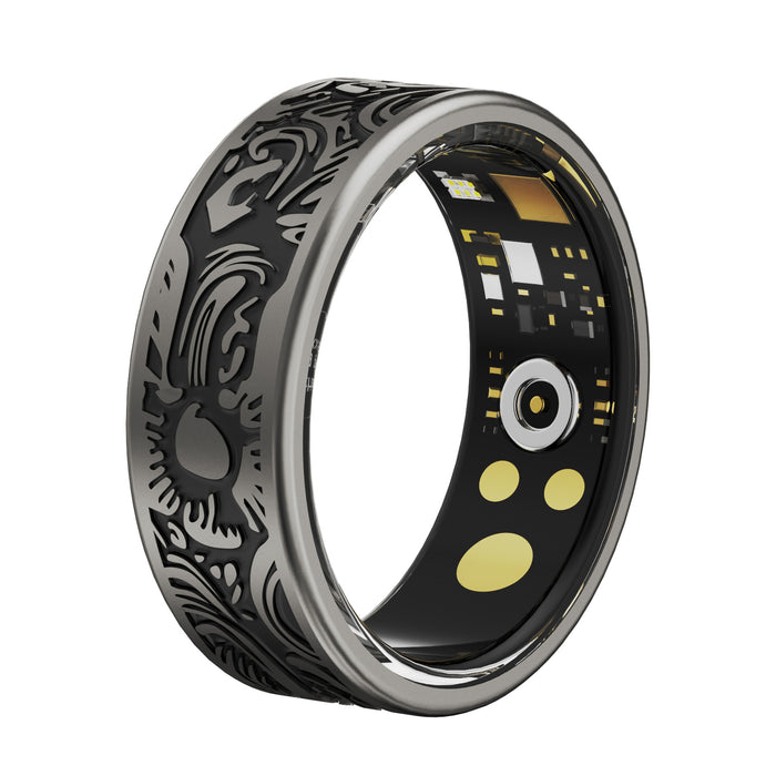 Bague intelligente de style rétro avec fréquence cardiaque et pression artérielle - Camp de Base Farzen