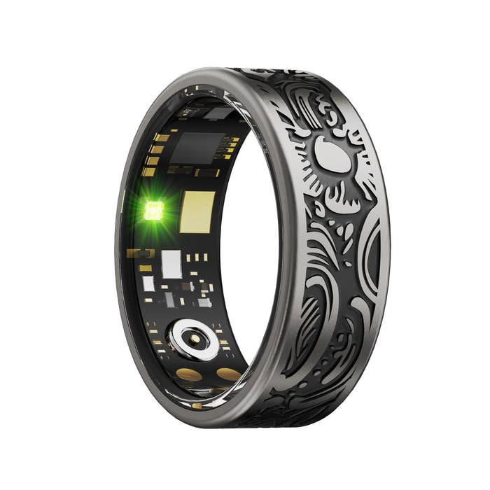 Bague intelligente de style rétro avec fréquence cardiaque et pression artérielle - Camp de Base Farzen